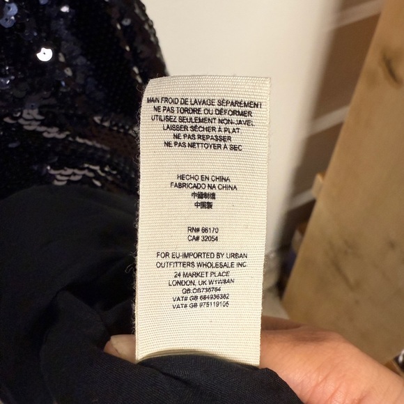 Free People dark grey/Black sequins dress size medium - Picture 6 of 9